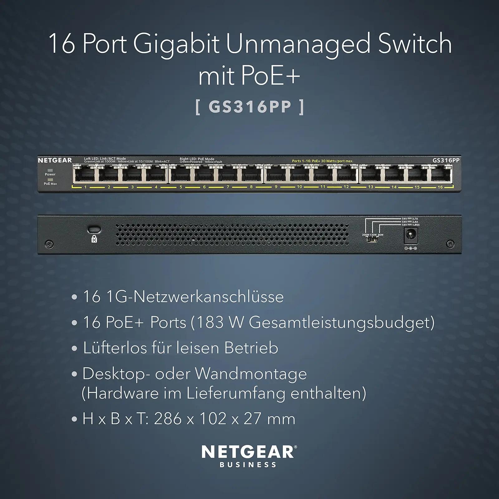 NETGEAR võimas 16-pordiline PoE+ switch kodu- ja – detailne vaade