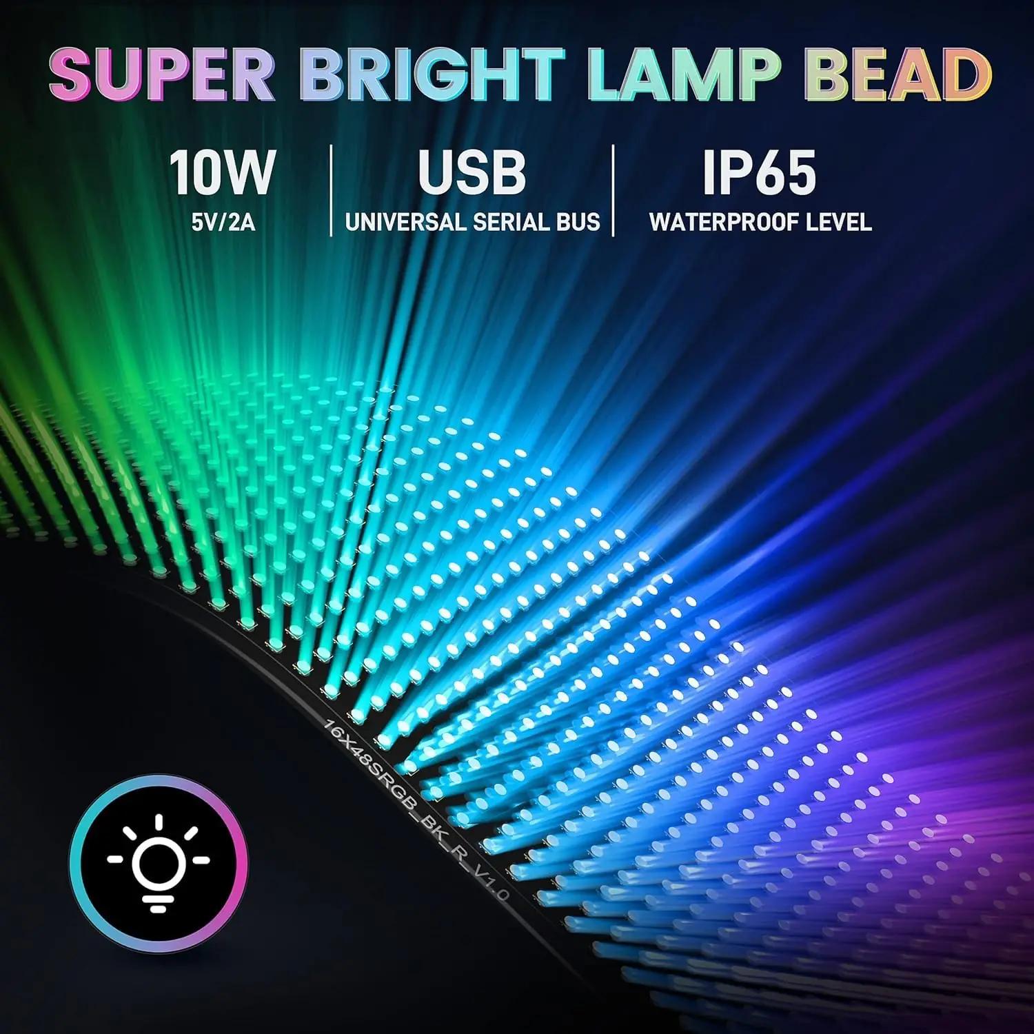 Qnoavve värvikas painduv LED-riba 68×12 cm – dekoratiivne reklaam – kasutusnäide