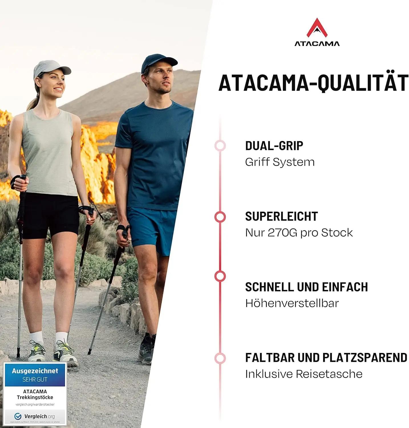 Atacama kerge CarbonMix käepärane matkakepp – detailne vaade