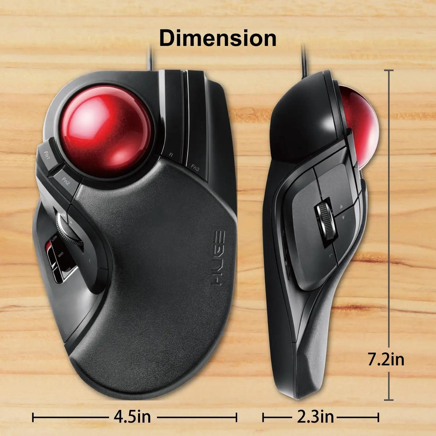 ELECOM sujuv töökorras suur trackball‑hiir mugava käetoega – pilt 8