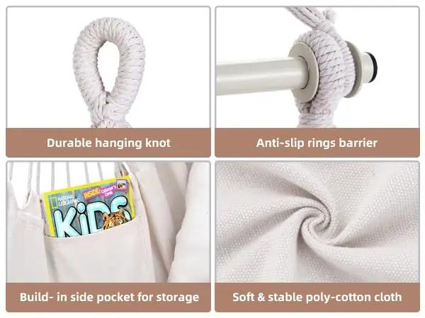 Ohuhu mugav XL ripptool kahe padjaga — vastupidav beige – lisavaade