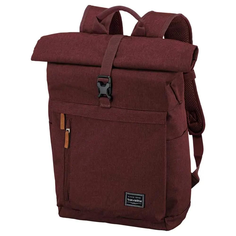 Travelite bordoo rolltop-rännakukott sülearvutile ja käsipagasile – kasutusnäide