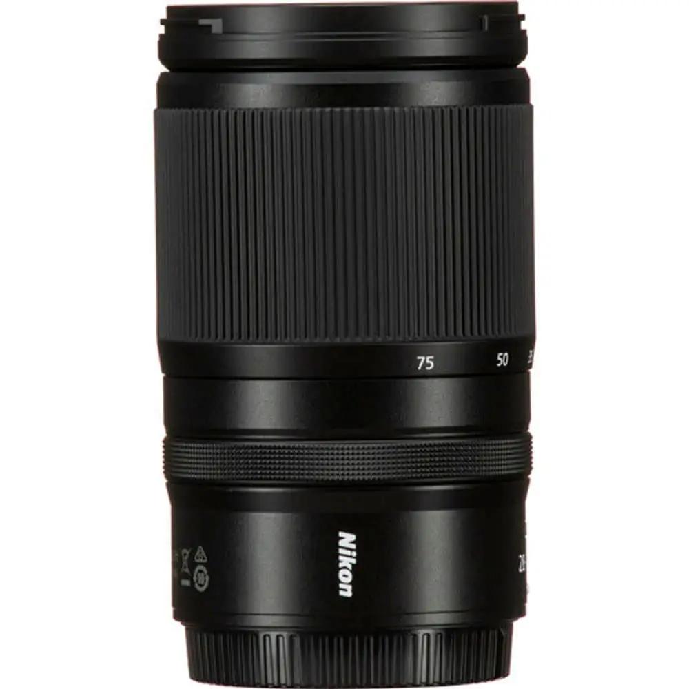 Nikon tumefotograafia objektiiv — kvaliteetne 28–75mm f/2.8 – pakend ja tarvikud