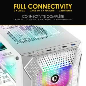 EMPIRE GAMING OE-CA-22WT arvutikorpused – detailne lähivaade