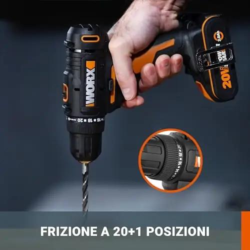 WORX vastupidav 20V juhtmevaba kruvikeeraja WX100.9 — tugev 30Nm – detailne vaade