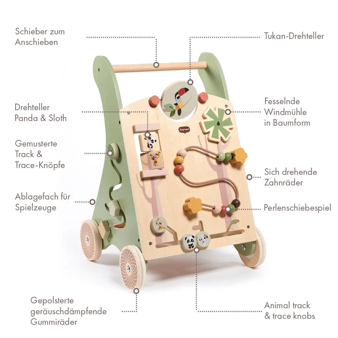 Tiny Love puidust käru – arendav 2‑in‑1 mänguabi lastele – pilt 9