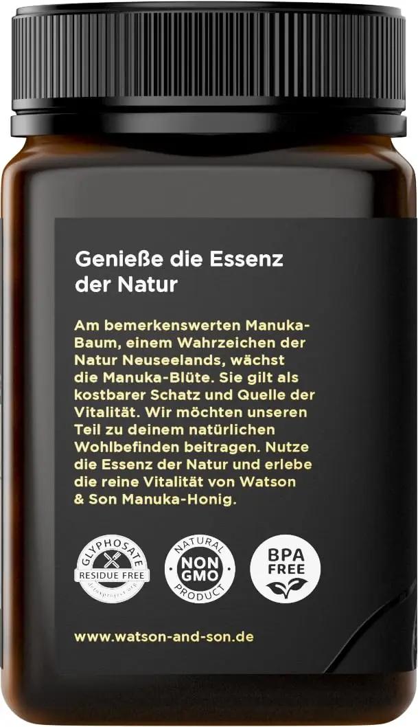 Watson & Son Manuka mesi 500 g – kõrge MGO ja naturaalsus – kasutusnäide