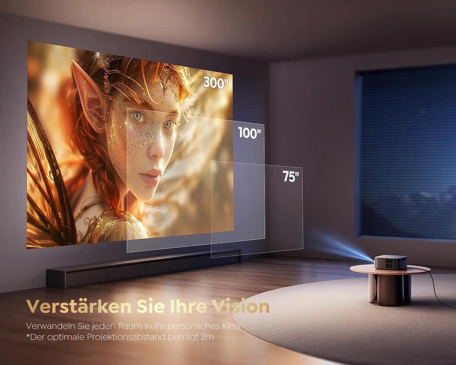 PUTRIMS stiilne 4K projektor kodusele ja õuekasutusele – pilt 7
