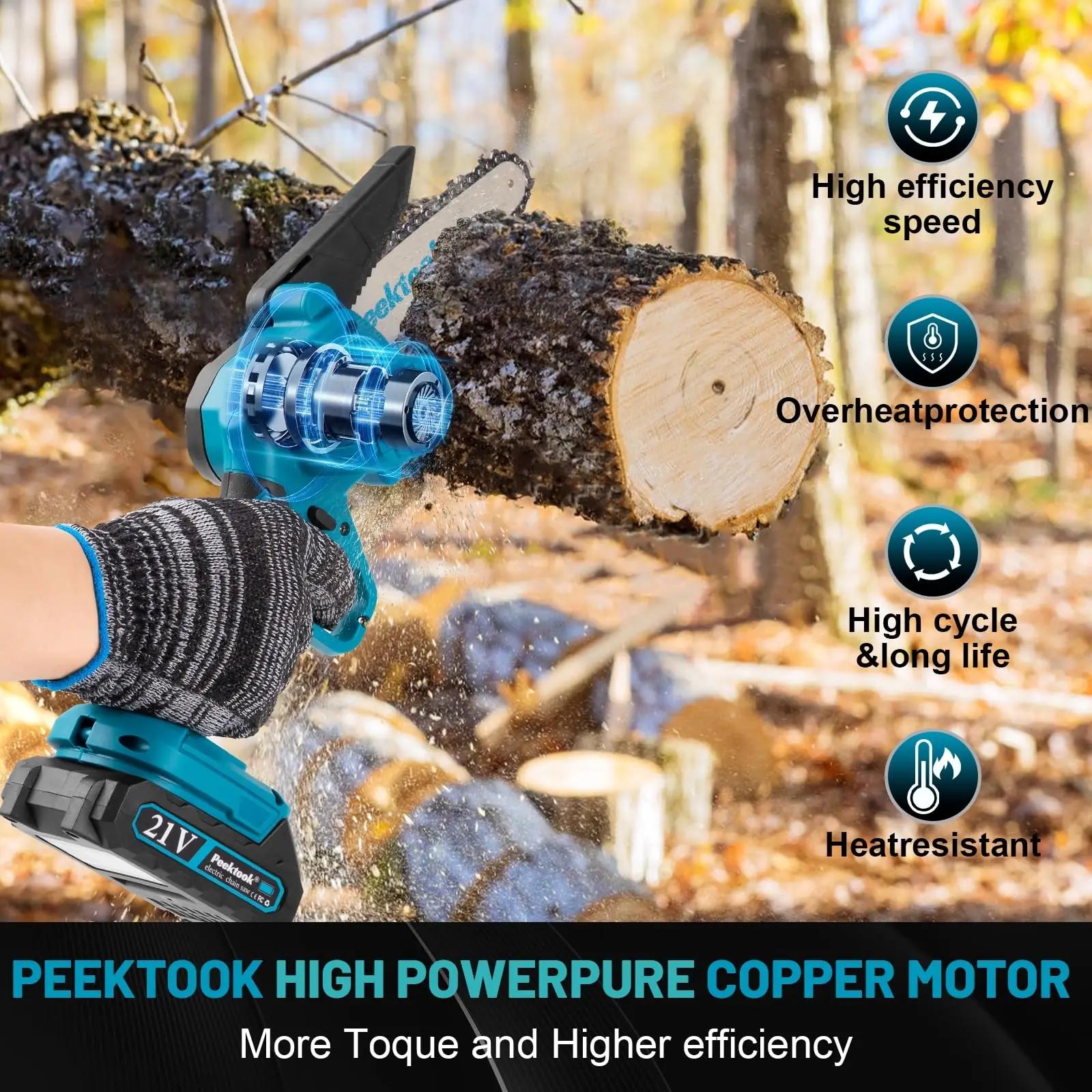 Peektook aku mini-kettsaag 6″ – kerge aiatöödeks – kasutusnäide
