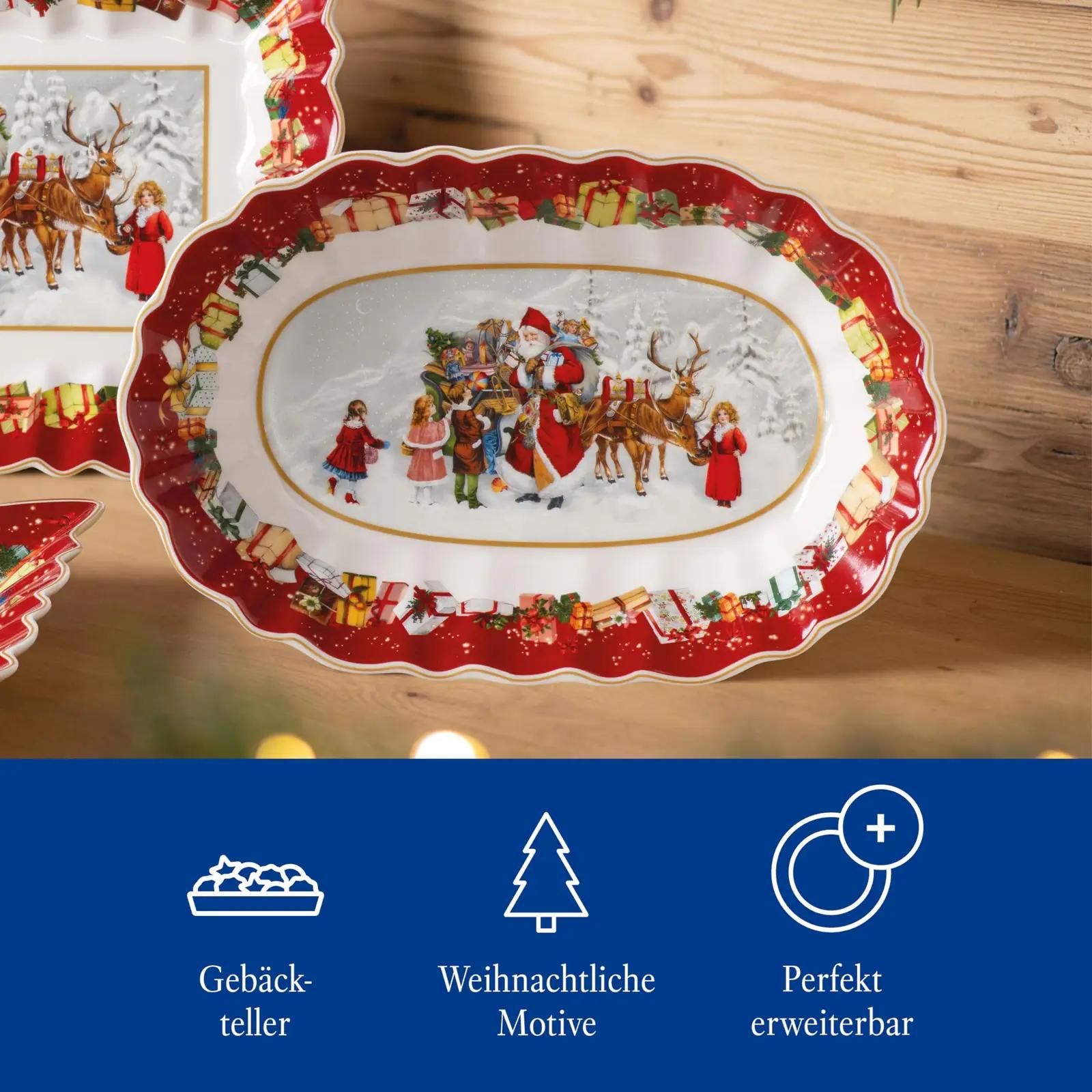 Villeroy & Boch punane portselanist serveerimisvaagen – pidulik – kasutusnäide