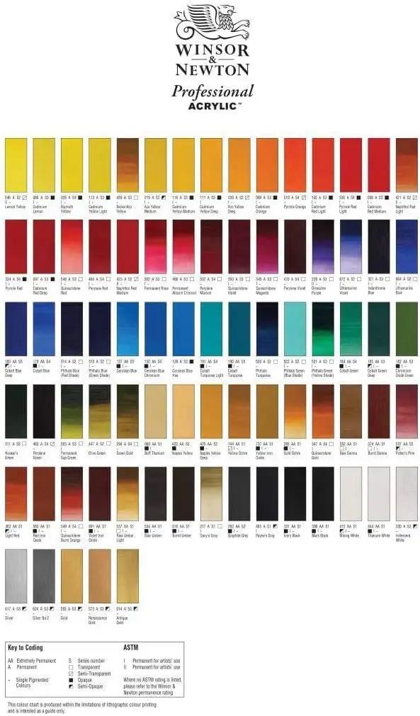 Winsor & Newton akrüülvärvide komplekt — professionaalne 12 värvi – pilt 6