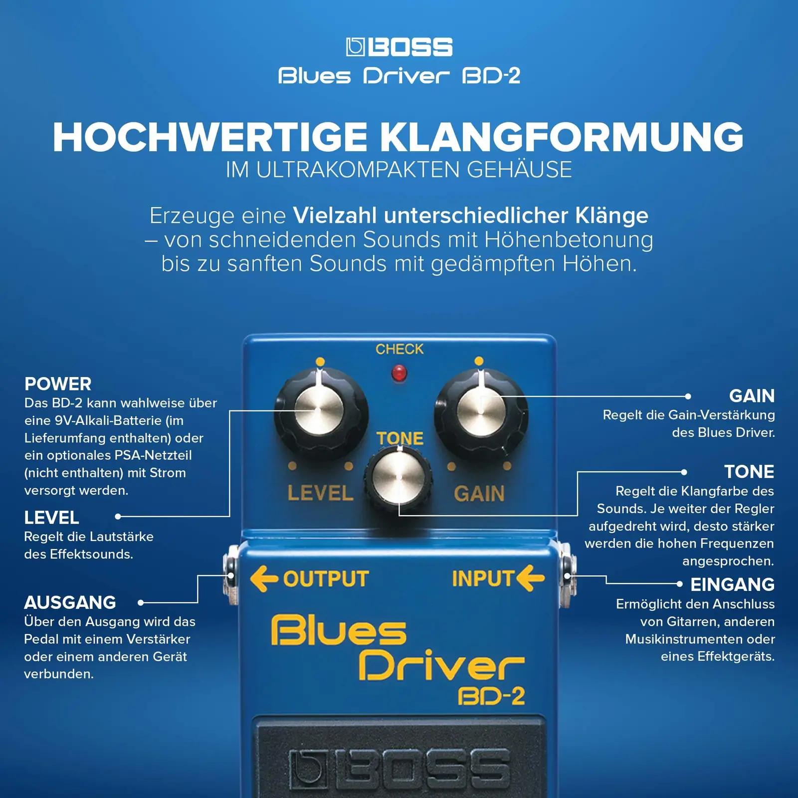BOSS Blues Driver BD-2 — kompaktne overdrive soojaks – kasutusnäide