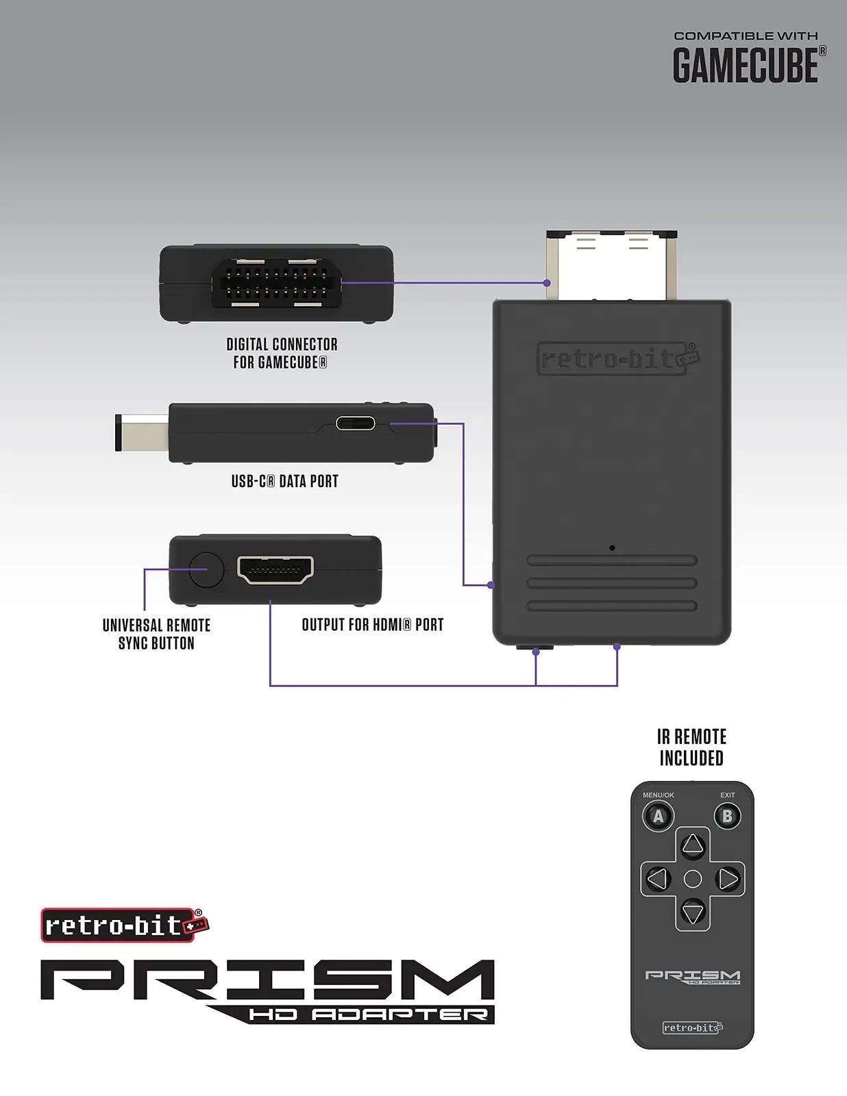 retro-bit Prism HDMI-adapter GameCube jaoks – kvaliteetne ühendus – lisavaade