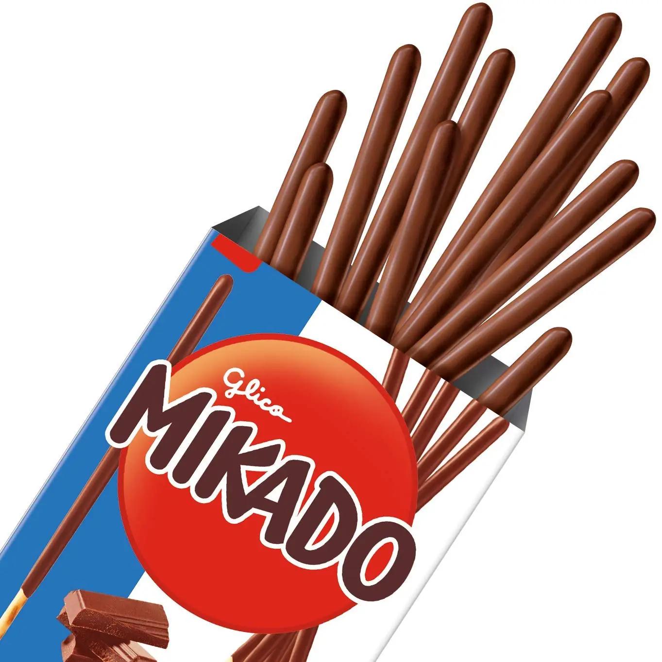 Mikado piimašokolaadiga krõbedad küpsisetikud kingituseks – pakend ja tarvikud