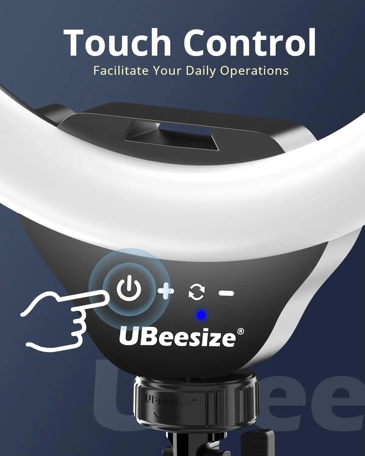 UBeesize LED-rõngas statiiviga – stabilne video- ja selfie-valgus – detailne vaade