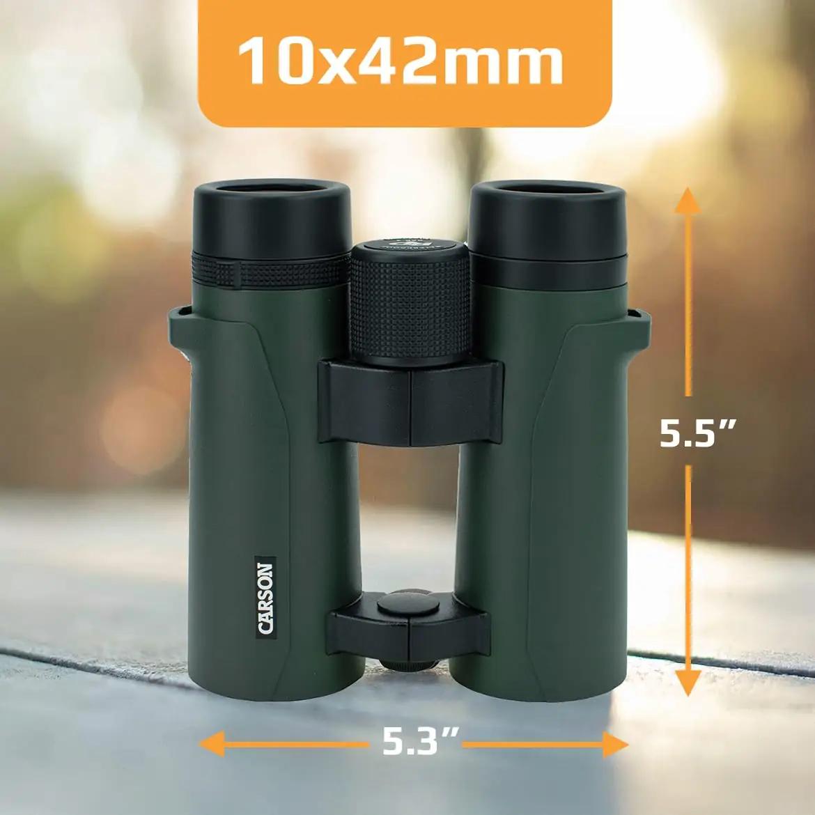 CARSON vastupidav 10×42 binokkel – selge vaade looduses – detailne vaade