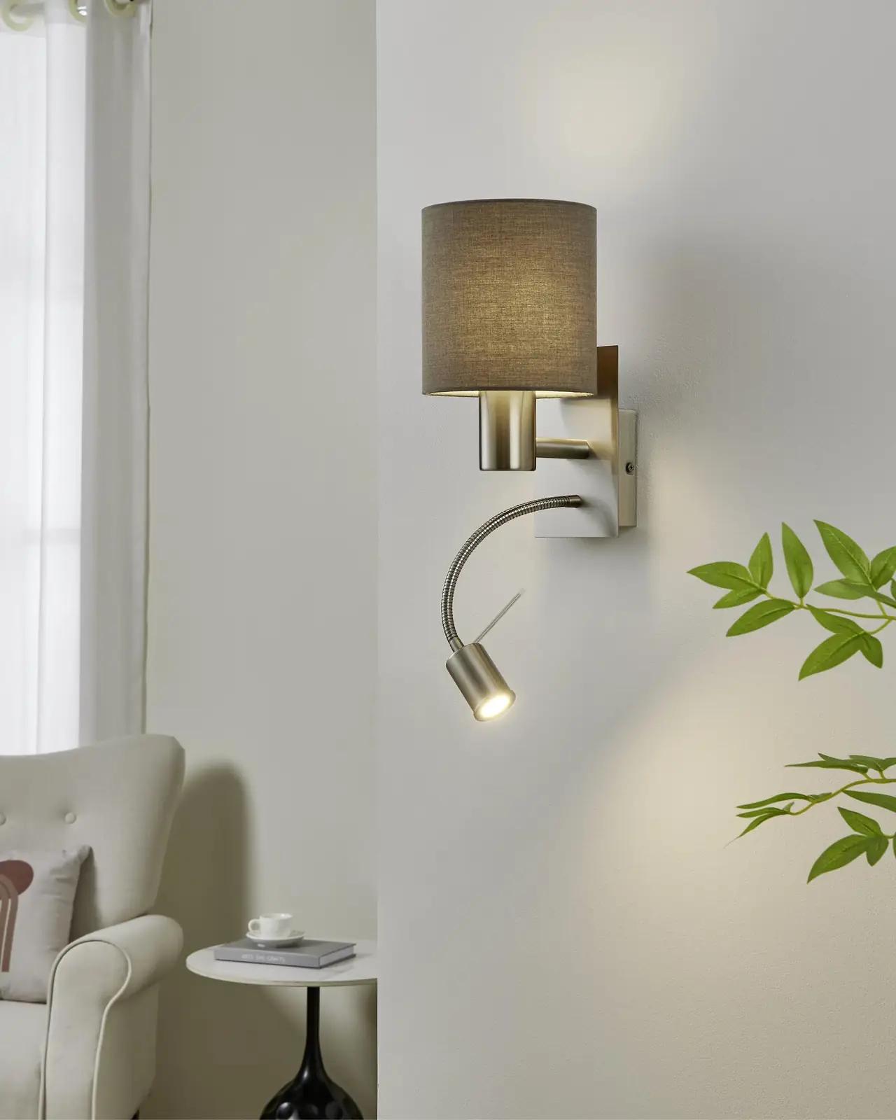 EGLO metallist seinavalgusti Pasteri – sobib lugemiseks – detailne vaade