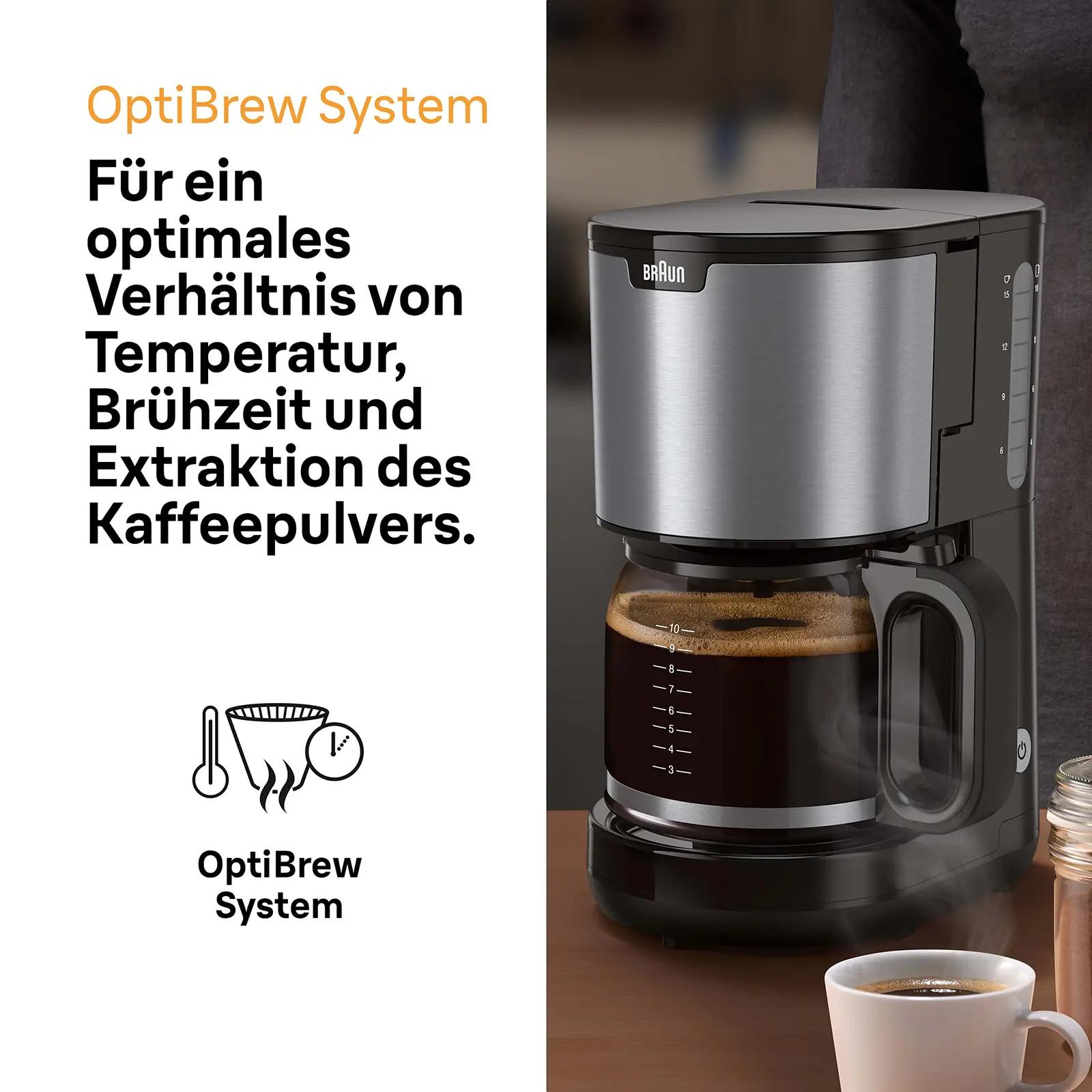 Braun KF1500BK tee ja espresso – detailne lähivaade