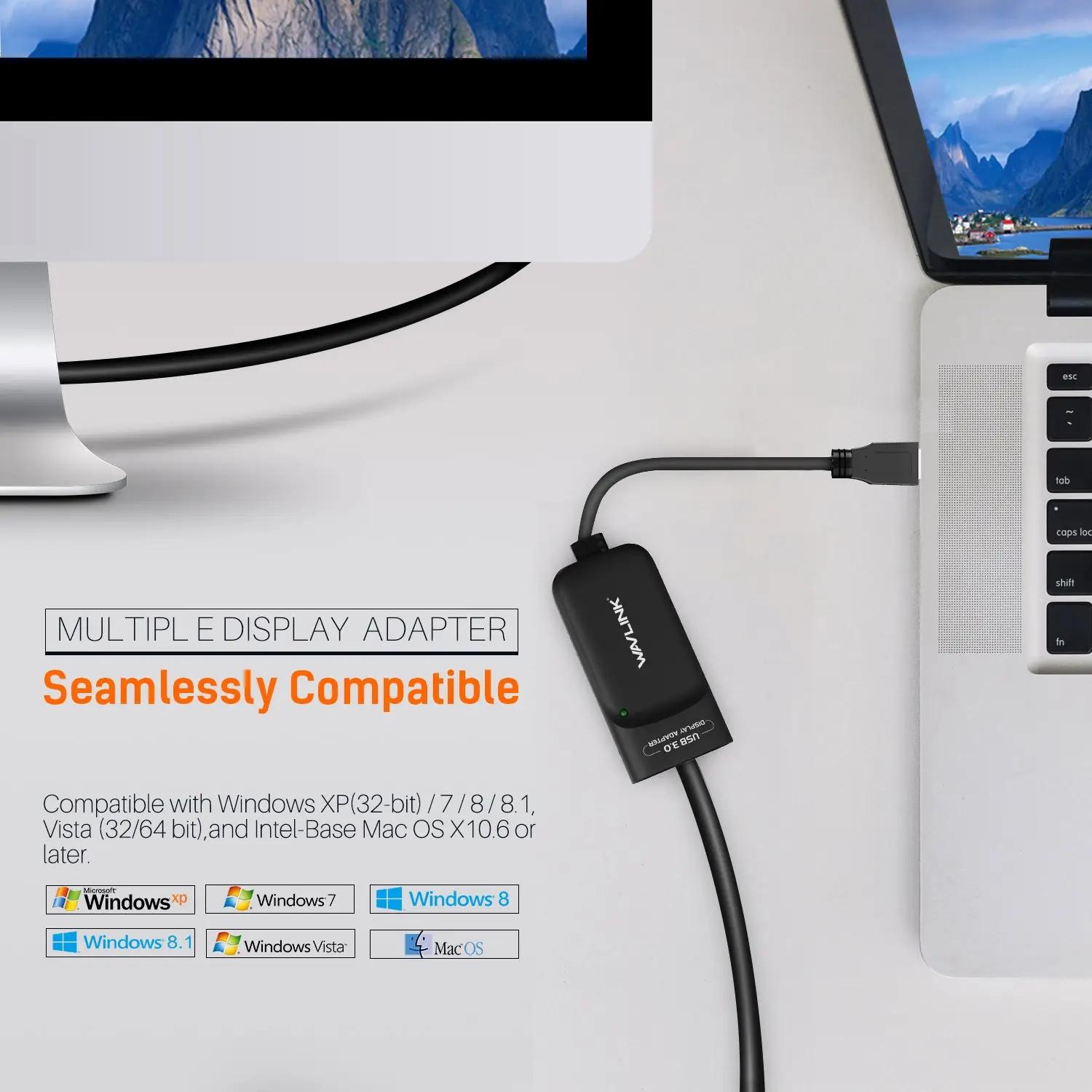 WAVLINK USB 3.0 HDMI adapter — õhuke väline kuvakaar – lisavaade
