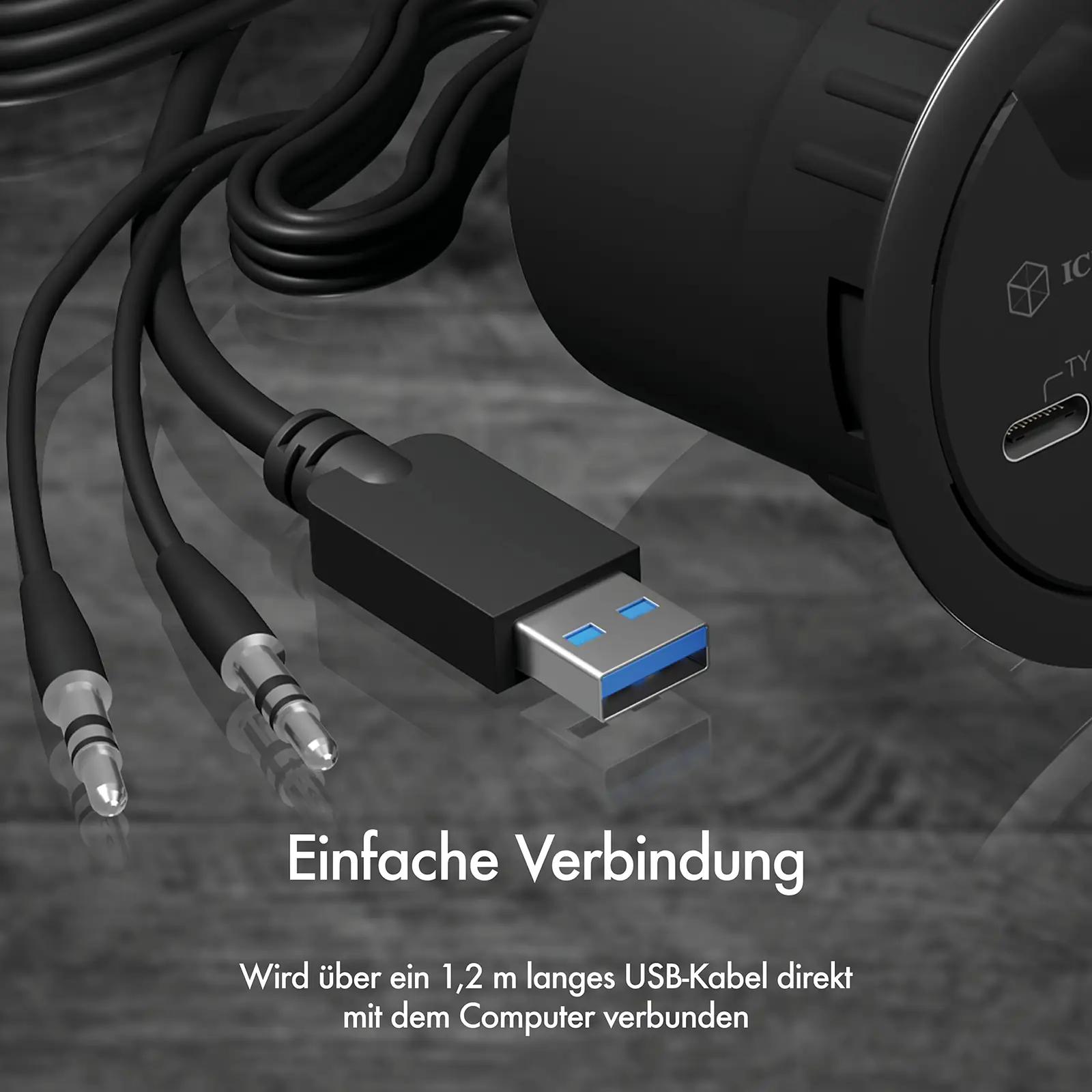 ICY BOX USB-hub 4-portne polykarbonaadist lauainstallatsioon – kasutusnäide