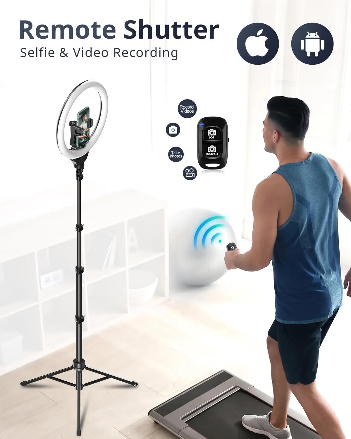 UBeesize LED-rõngas statiiviga – stabilne video- ja selfie-valgus – lisavaade