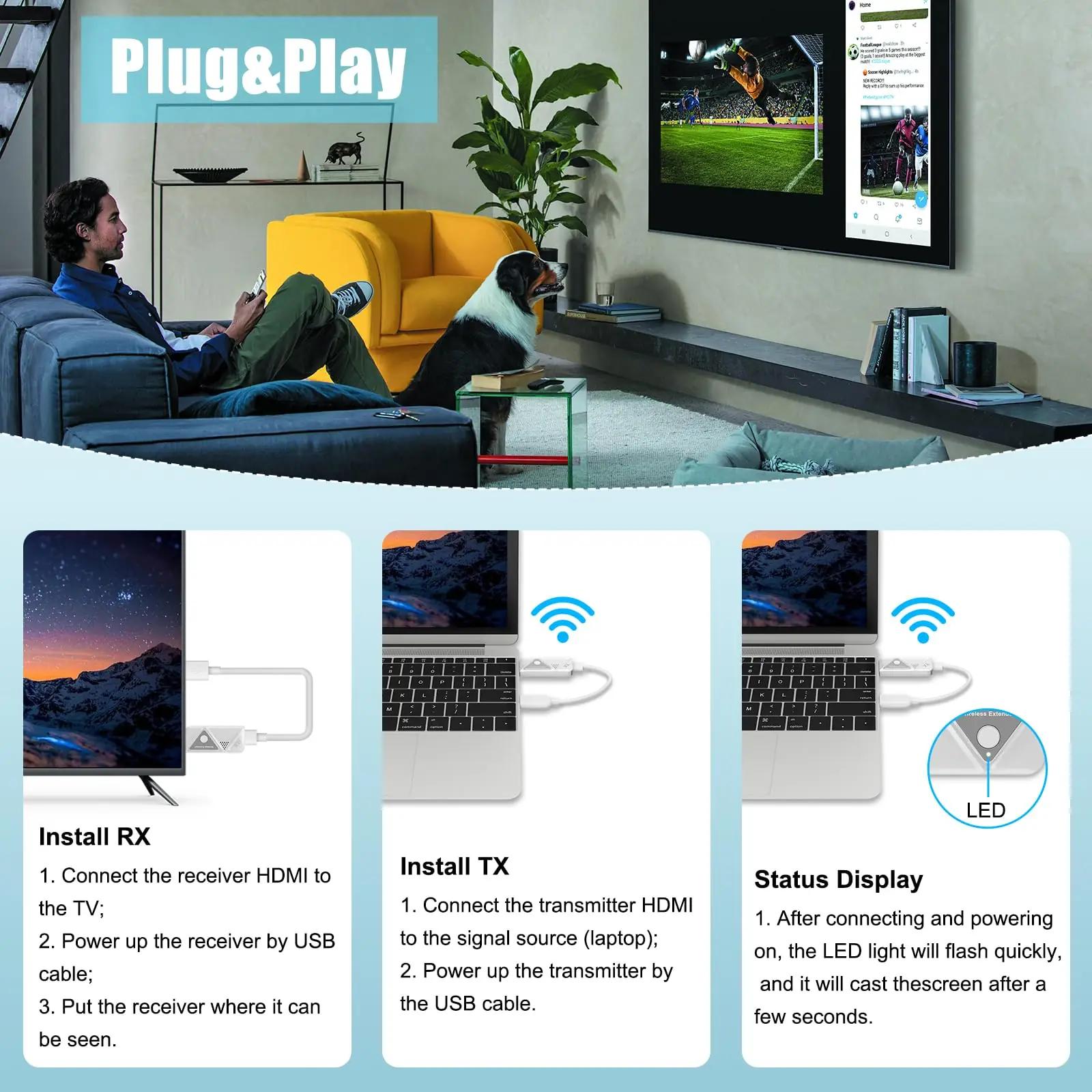 Steetek traadita HDMI extender — lihtne voogesitus ja ühendus – pilt 6