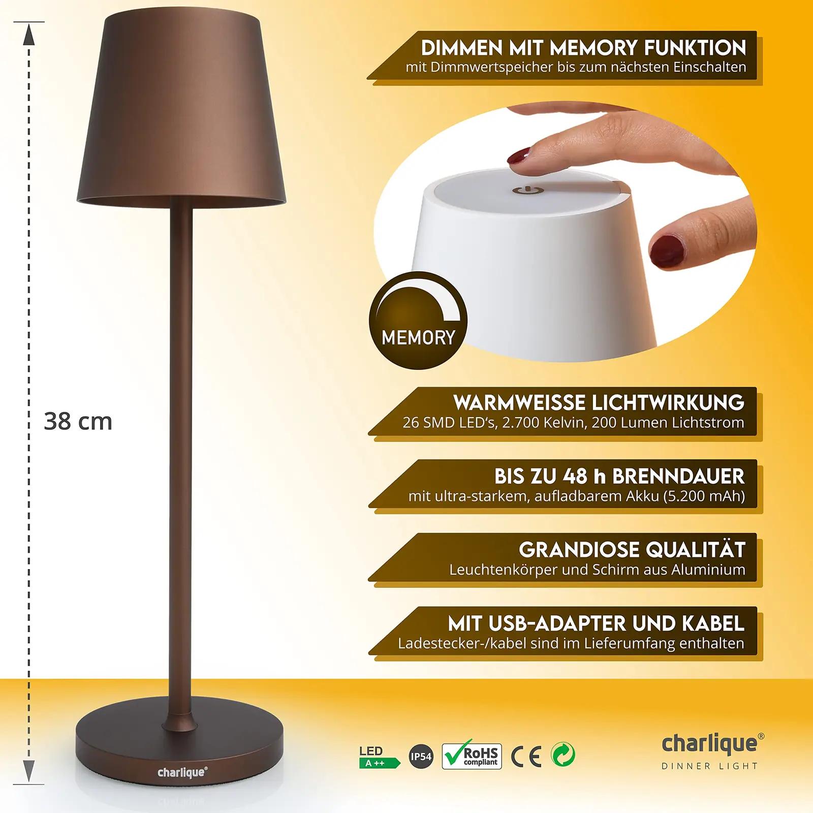 charlique elegantne akulaudlamp 38 cm — ilmastikukindel kingitus – kasutusnäide