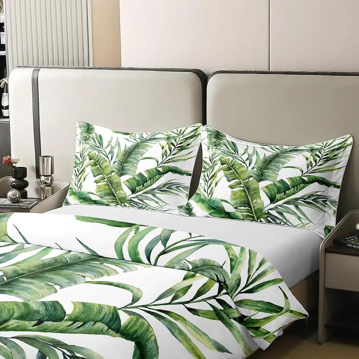 Homewish puuvillane voodipesukomplekt 140×200 – troopiline disain – kasutusnäide