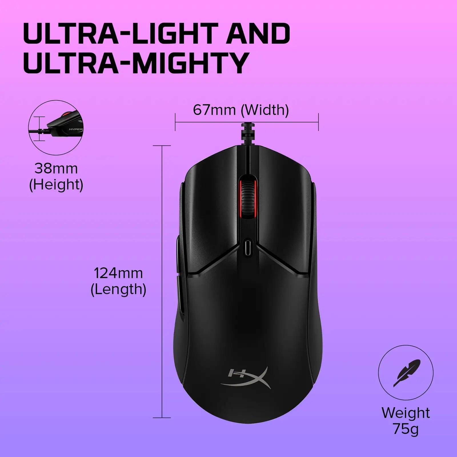 HyperX kerge Pulsefire Haste 2 — täpne mänguhiir 53 g – pilt 6