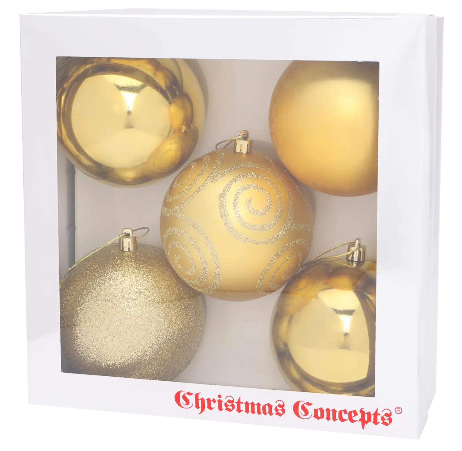 Christmas Concepts elegantne 100 mm kuldne jõulukuulide komplekt – lisavaade