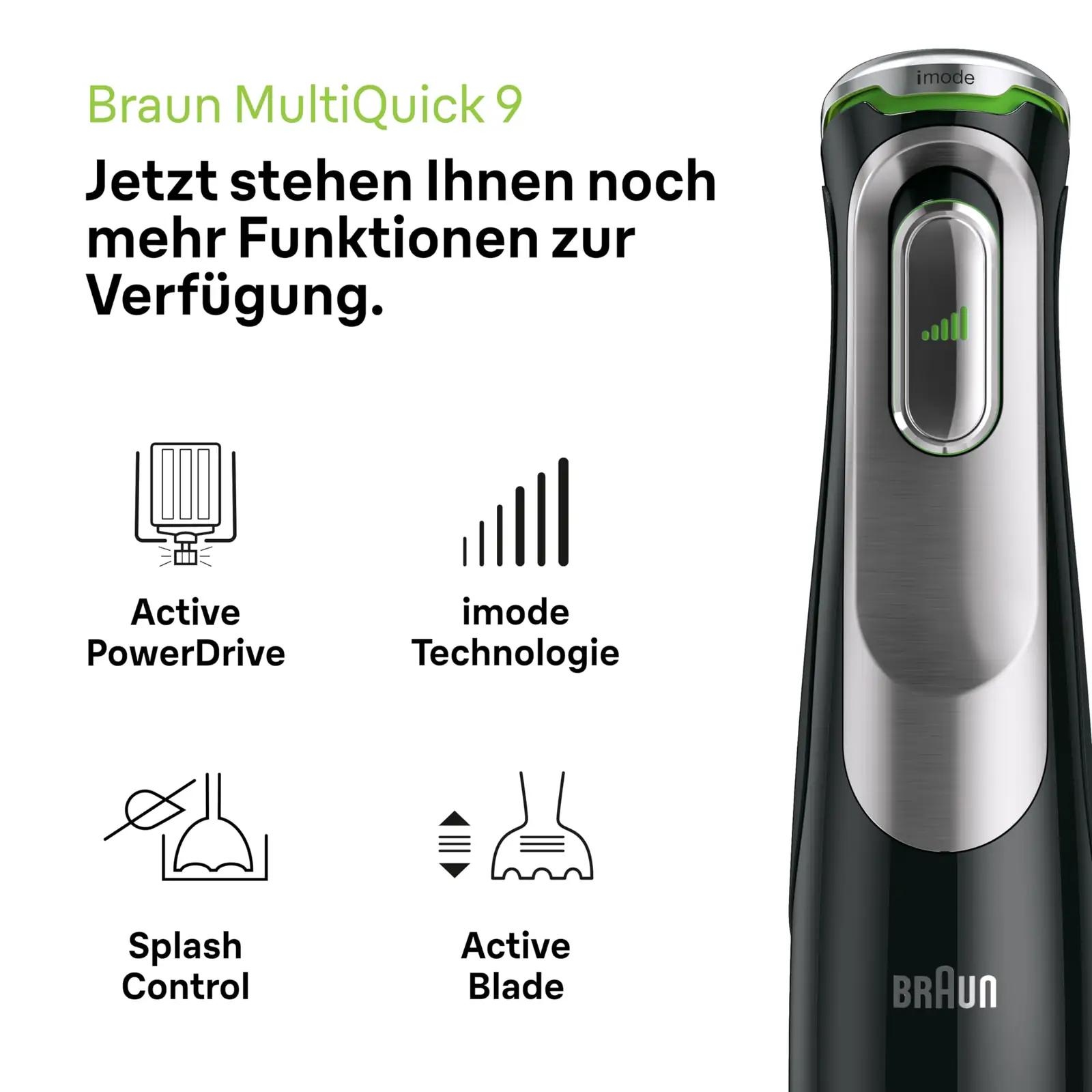 Braun roostevaba käesegisti MultiQuick 9 – võimas 1200W – detailne vaade