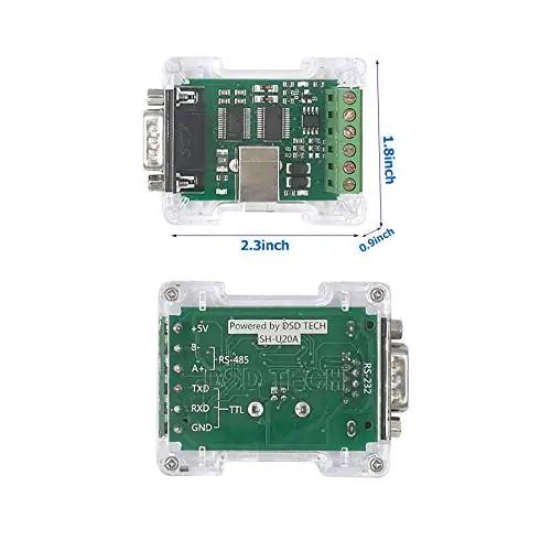 DSD TECH valge 3-in-1 adapter: USB→RS232/TTL/RS485 – kasutusnäide