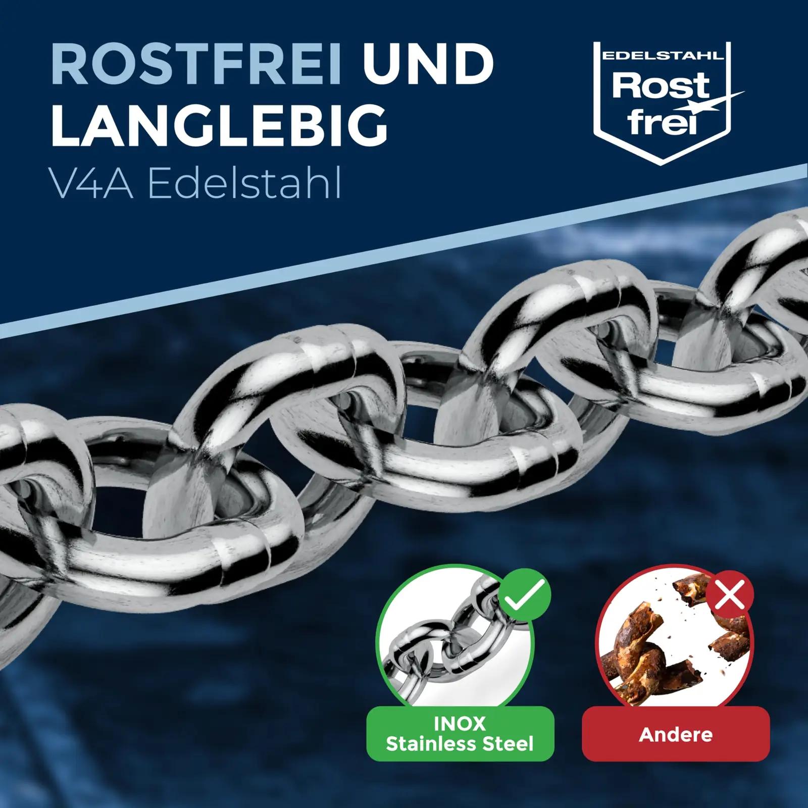 NietFullThings roostevaba 2mm terasest kett 0,25 m ripats charm – kasutusnäide