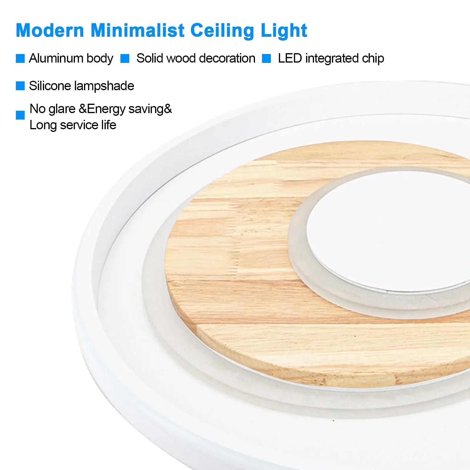 BLMYL puidust LED laelamp 40 cm dimmitav 24W – kasutusnäide