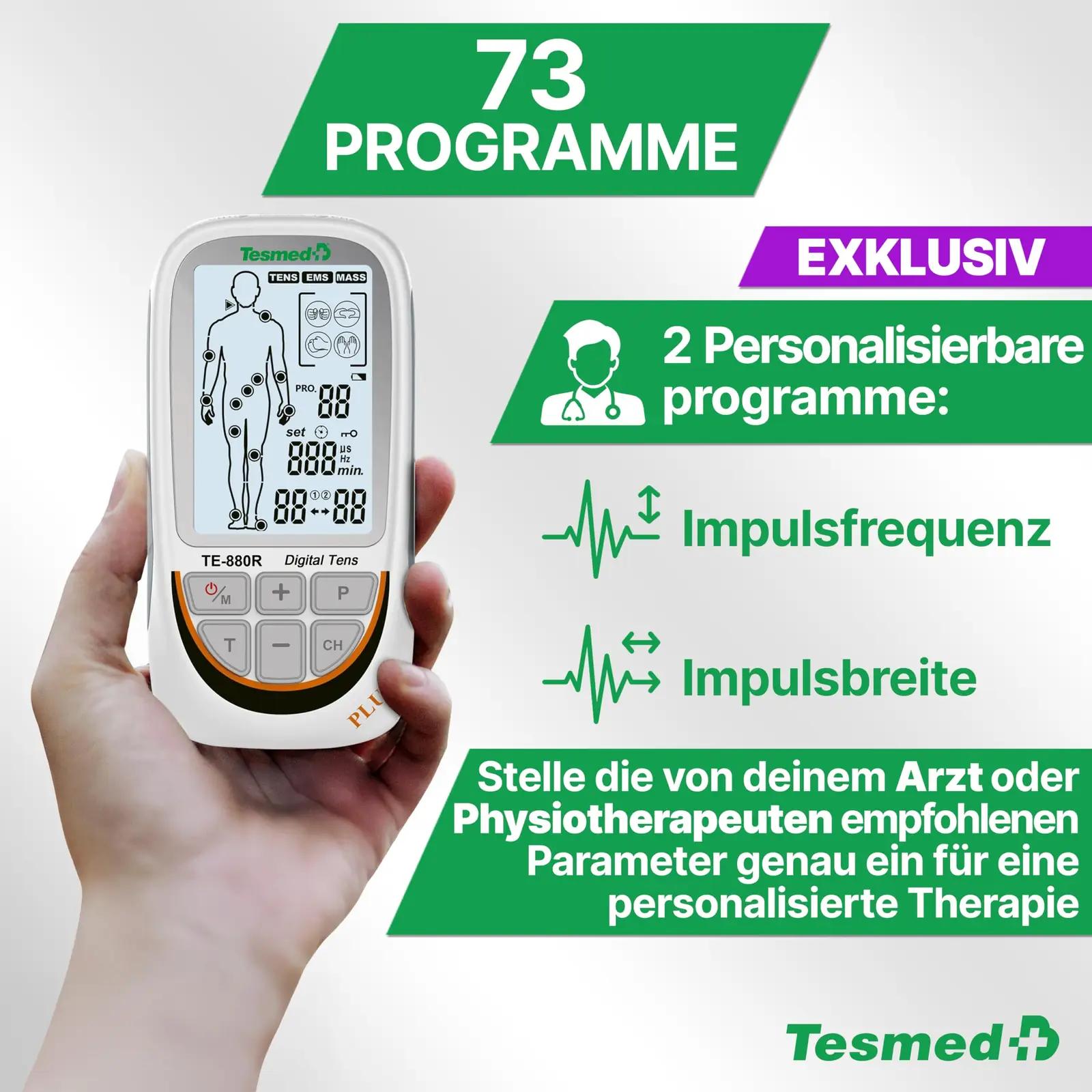 TESMED elektriline lihasstimulaator — korduvlaetav teraapia seade – kasutusnäide