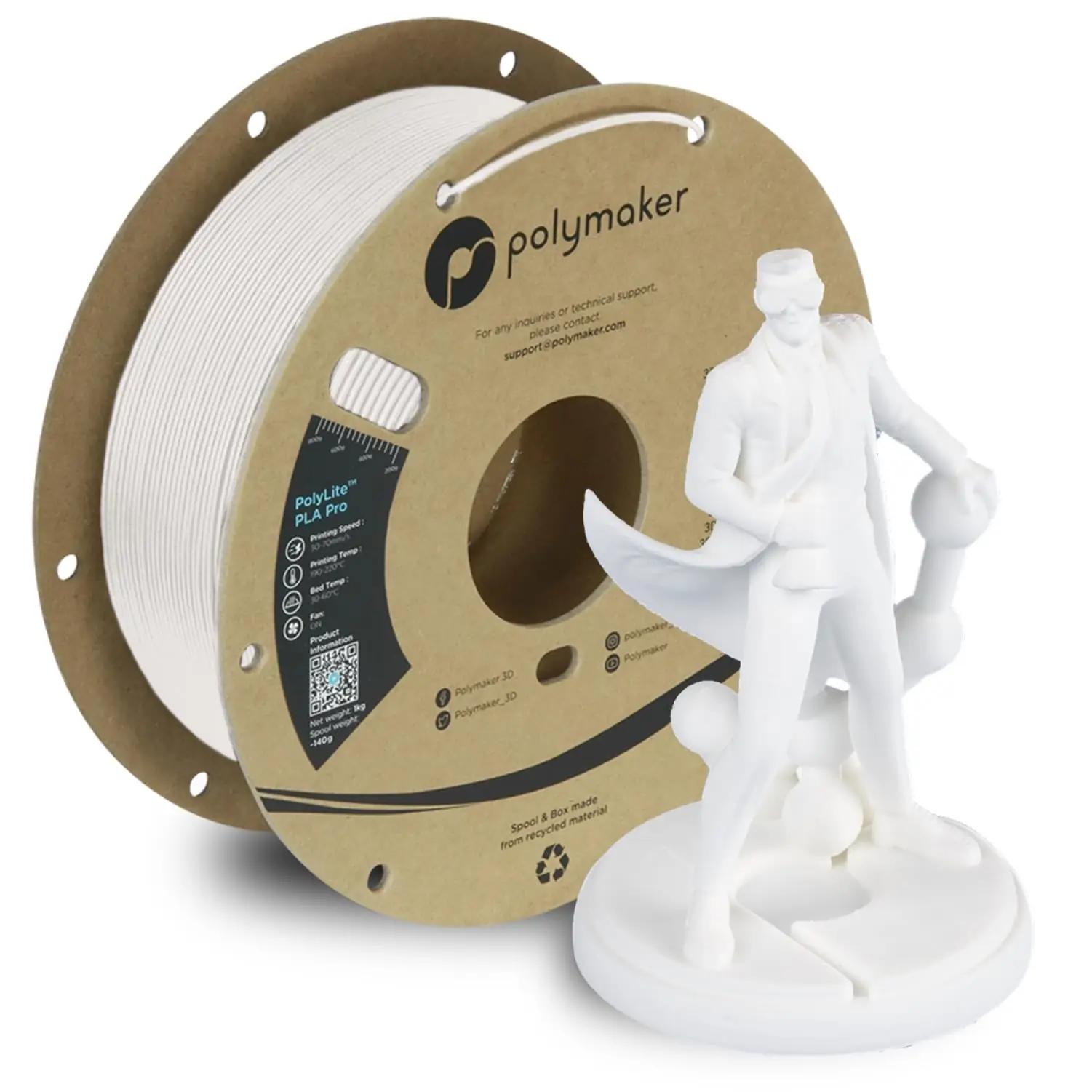 Polymaker PLA PRO valge filamendi 1.75mm – tugev ja sile print