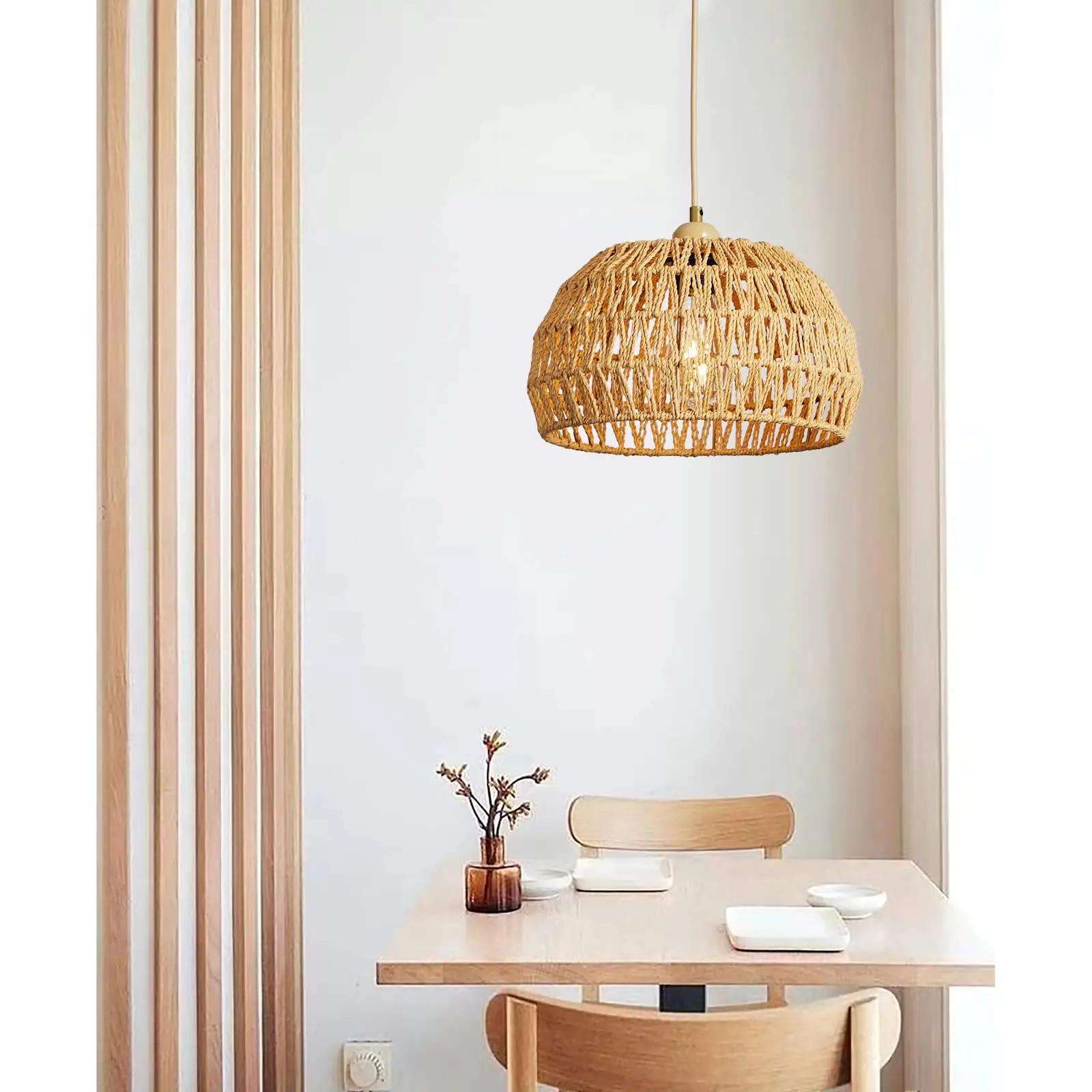 FORCOSO rottingist boho ripatslamp – naturaalne meeleolu Ø30cm – kasutusnäide