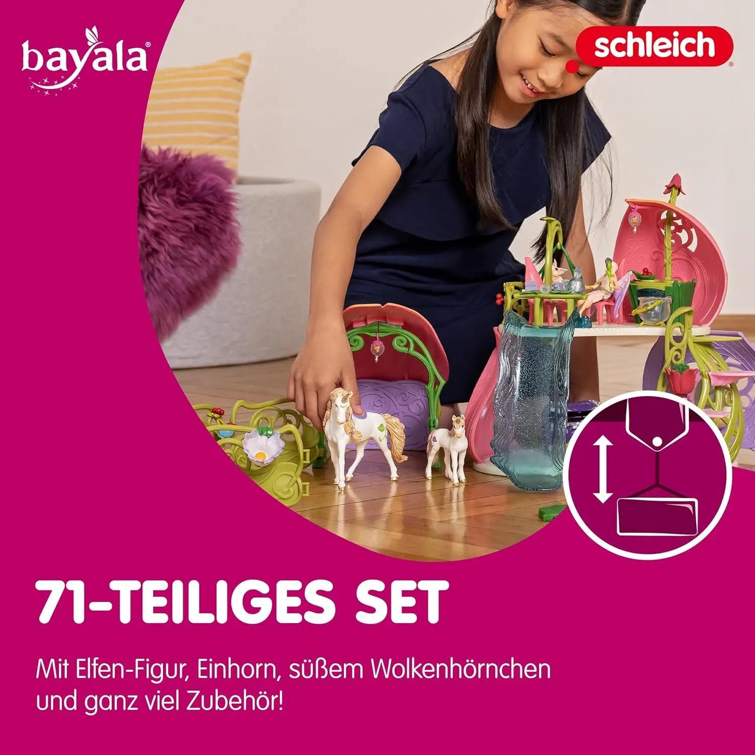 SCHLEICH glitriv roosiõue mängukomplekt unicornidega – pakend ja tarvikud
