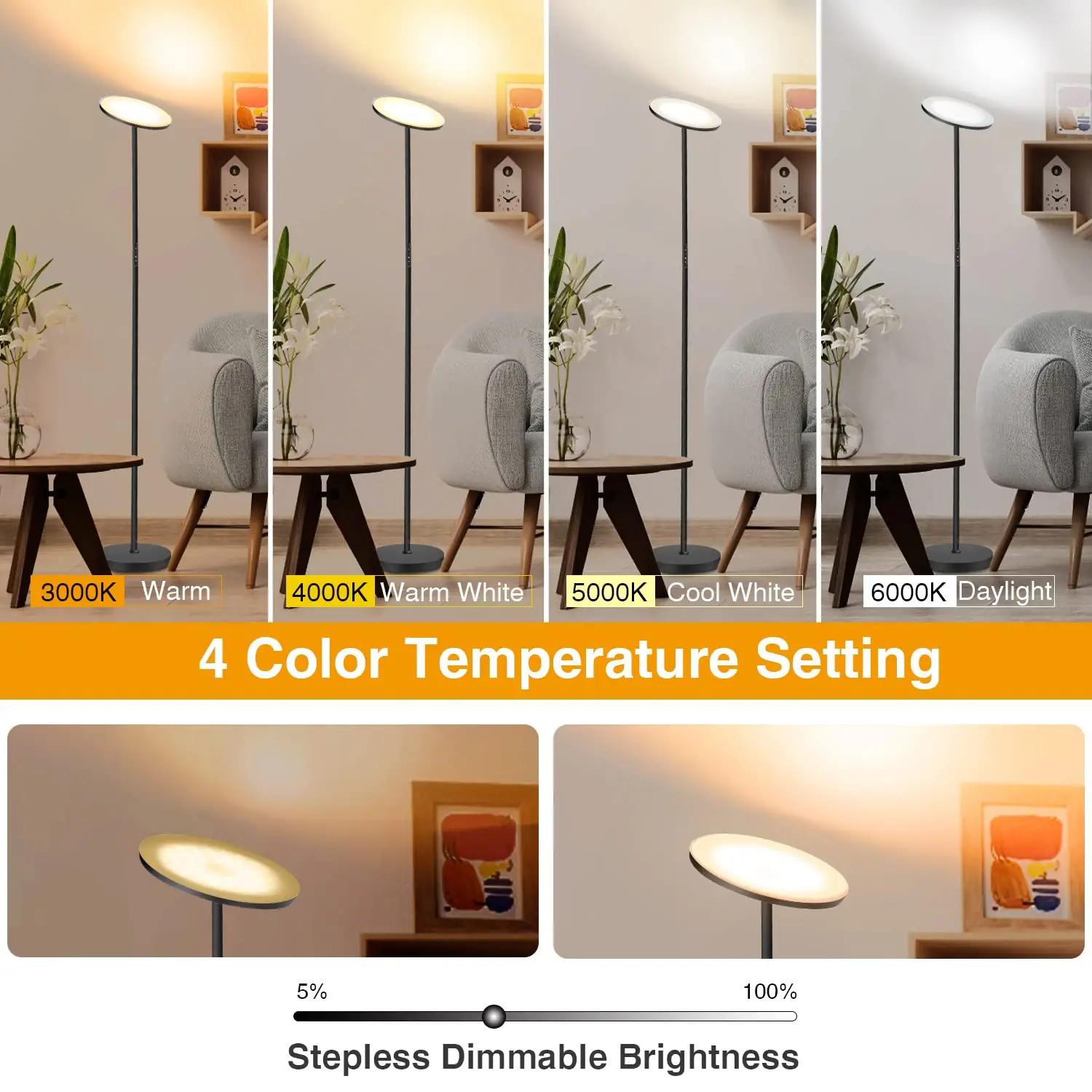OUTON modernne LED-lamp 30W dimmitav – must metall – detailne vaade