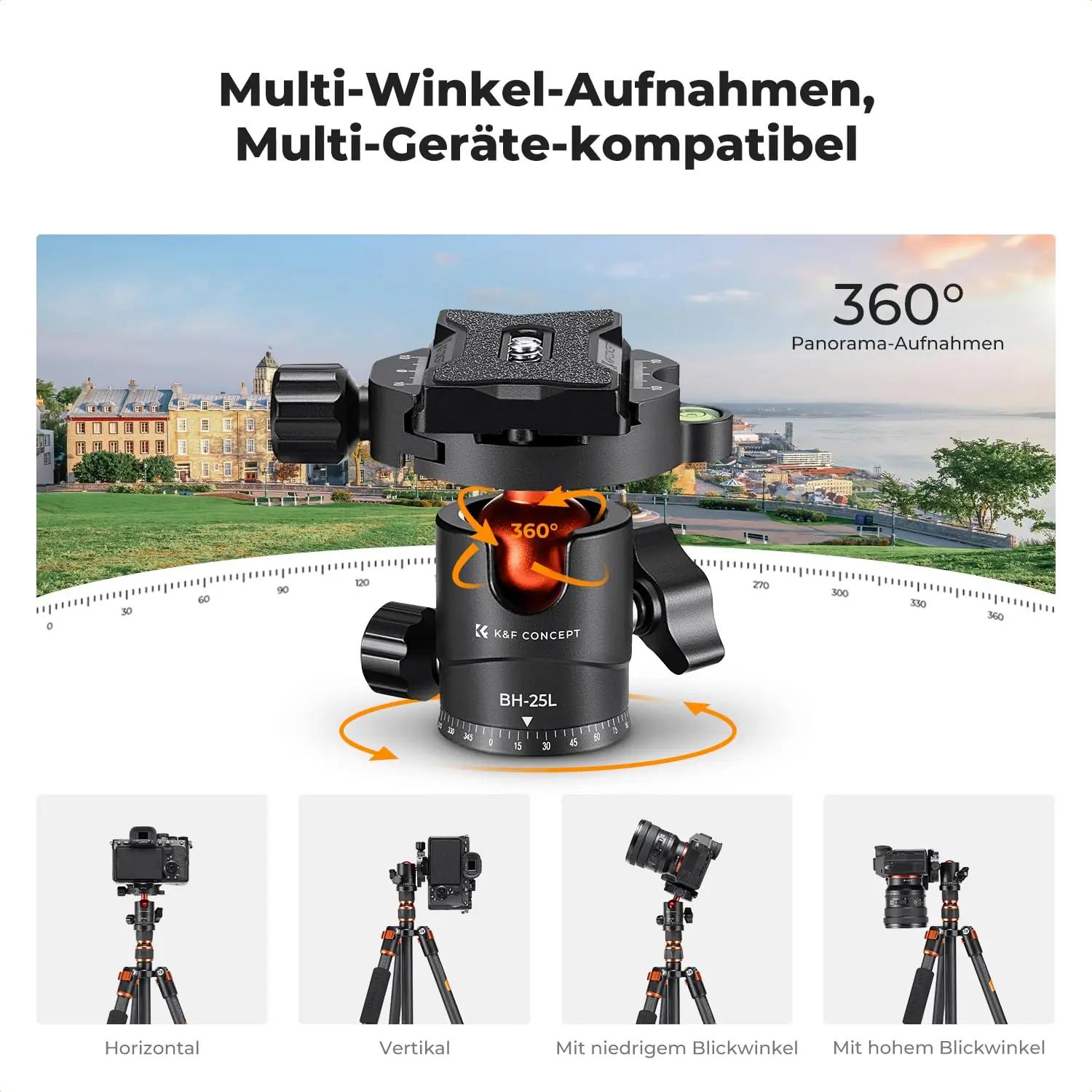 K&F CONCEPT kerge süsinikkiust statiiv 152 cm – pilt 6
