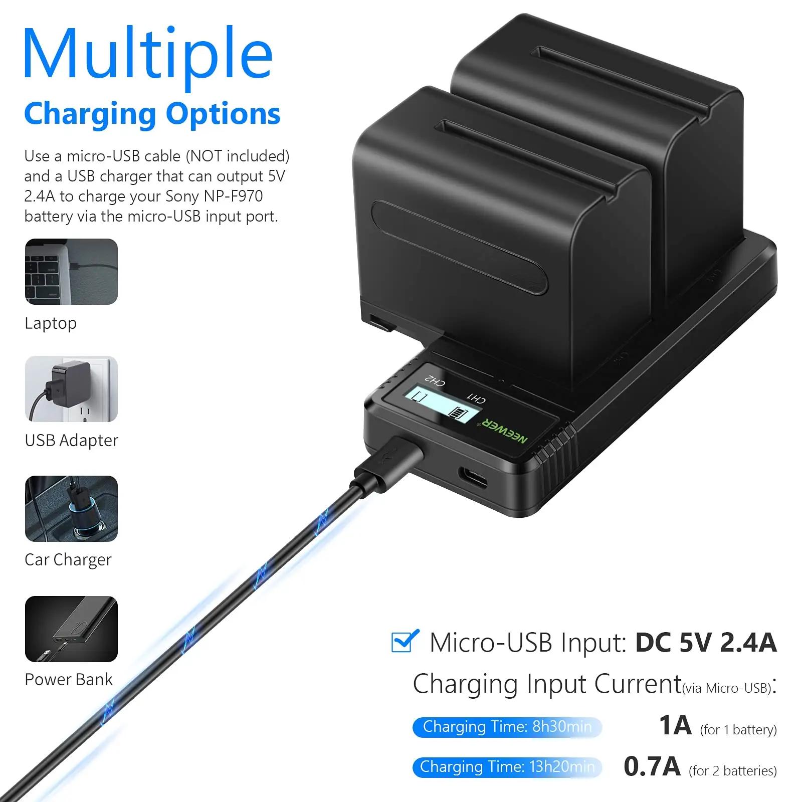 NEEWER kiirlaadija ja 2×6600mAh akut – vastupidav komplekt – kasutusnäide