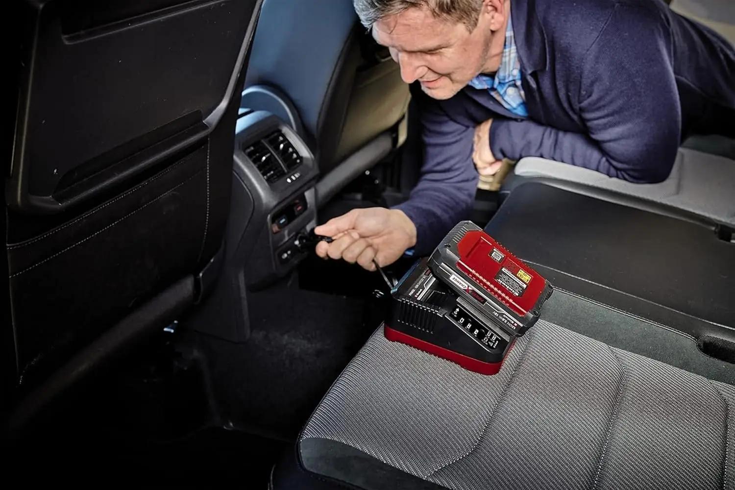 Einhell autoakulaadija Power X-Car — nutikas laadimine 3A – pakend ja tarvikud