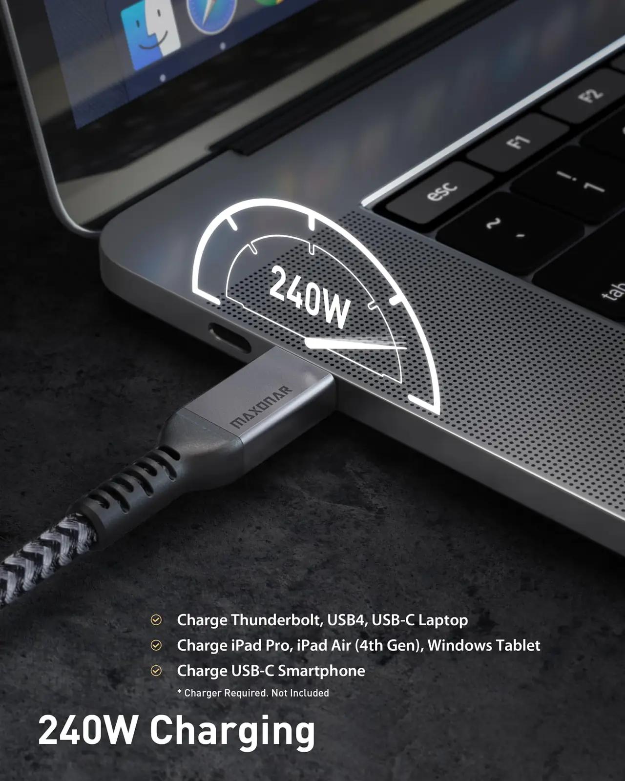 Maxonar tugev 2 m Thunderbolt 4 kaabel — kiire andmeedastus – kasutusnäide
