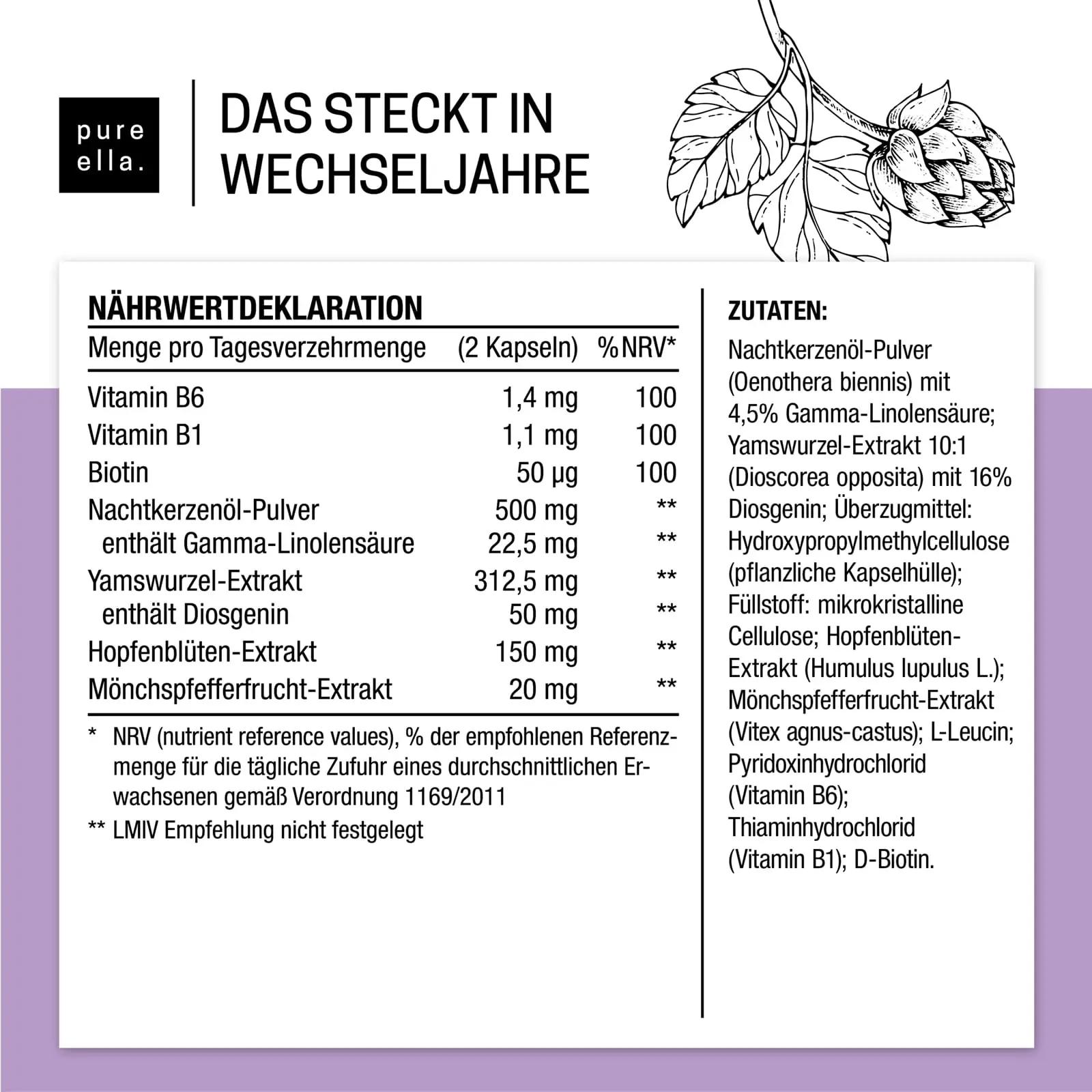 PURE ELLA looduslik menopausi kompleks — trio kapslit 180 – pilt 7