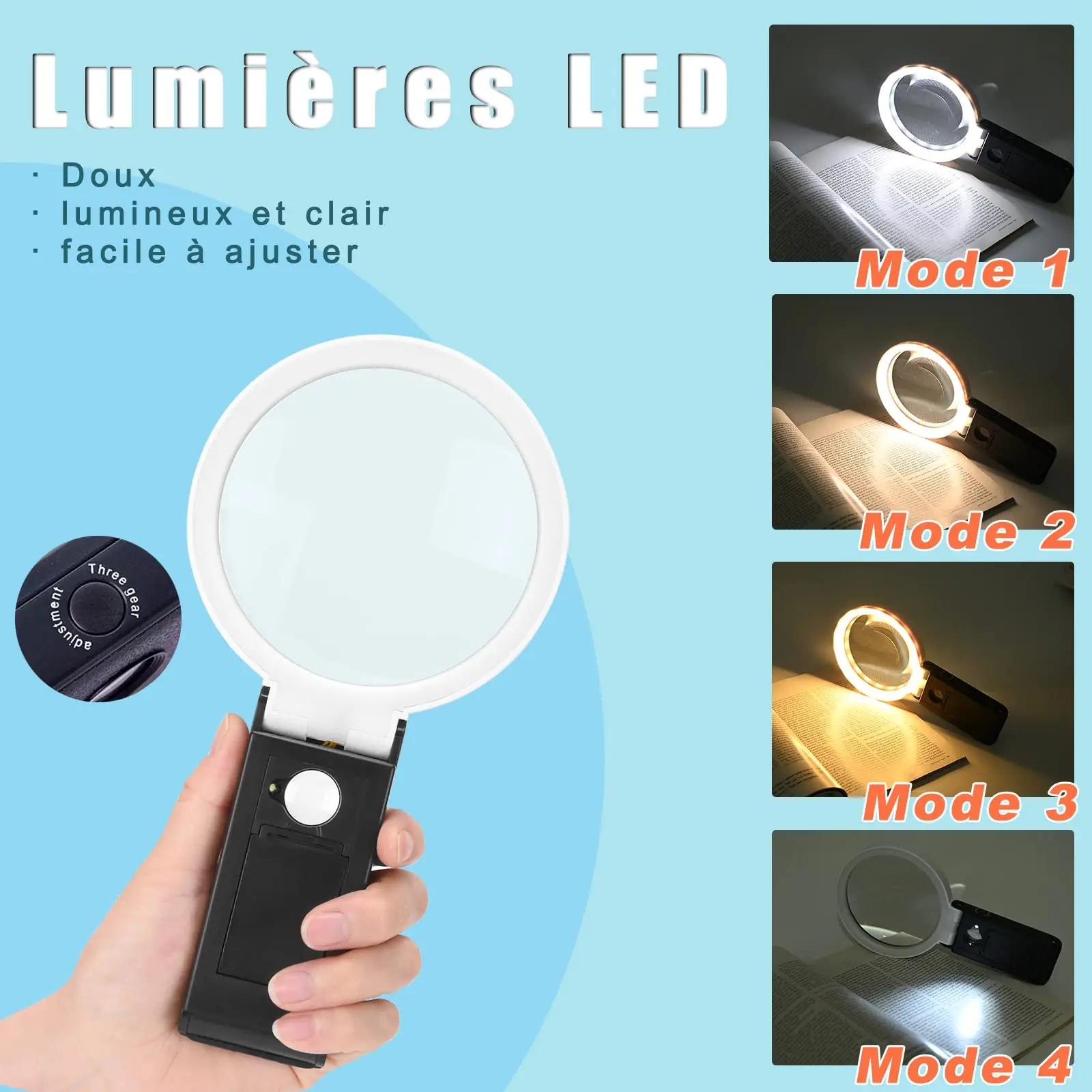 Xnourney suur 110 mm luup koos LED-valgusega lugemiseks ja tööks – lisavaade