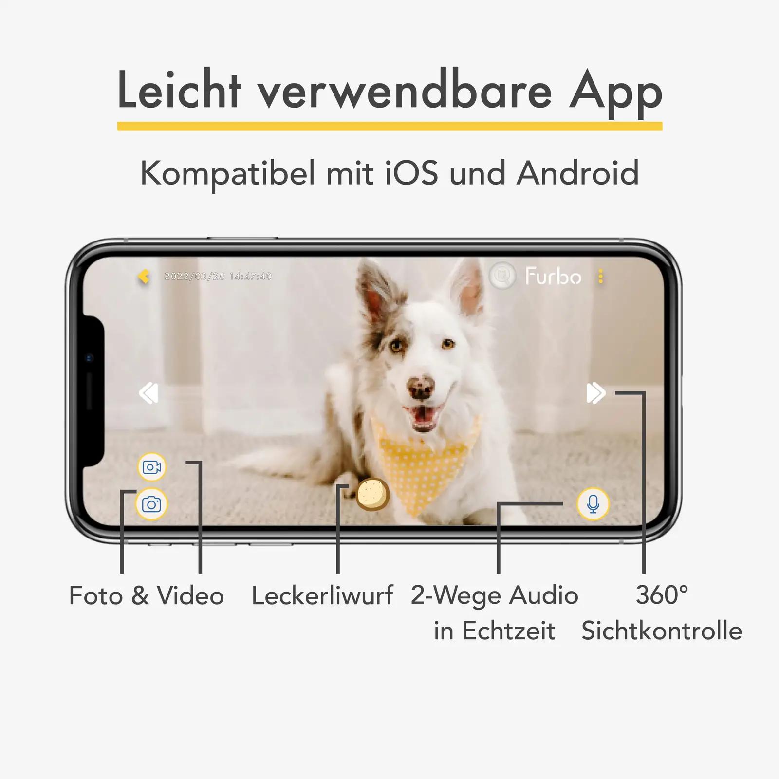 Furbo koerakaamera 360° vaatega — reaalajas jälgimine ja – pilt 7