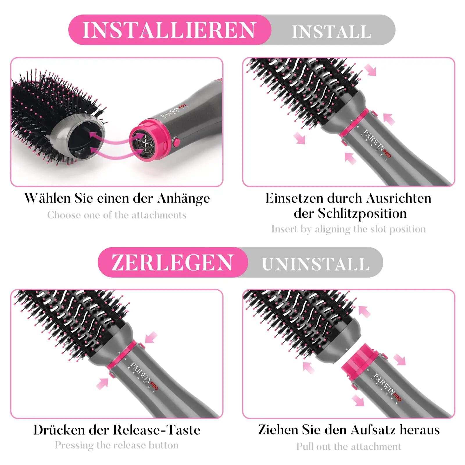 PARWIN PRO BEAUTY keramiline 4‑ühes föönipesa – pakend ja tarvikud