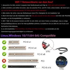 WAVLINK WL-WN685BE3-A WiFi 7 PCIe võrgukaart, tri-band, Bluetooth 5.4, pilt 2