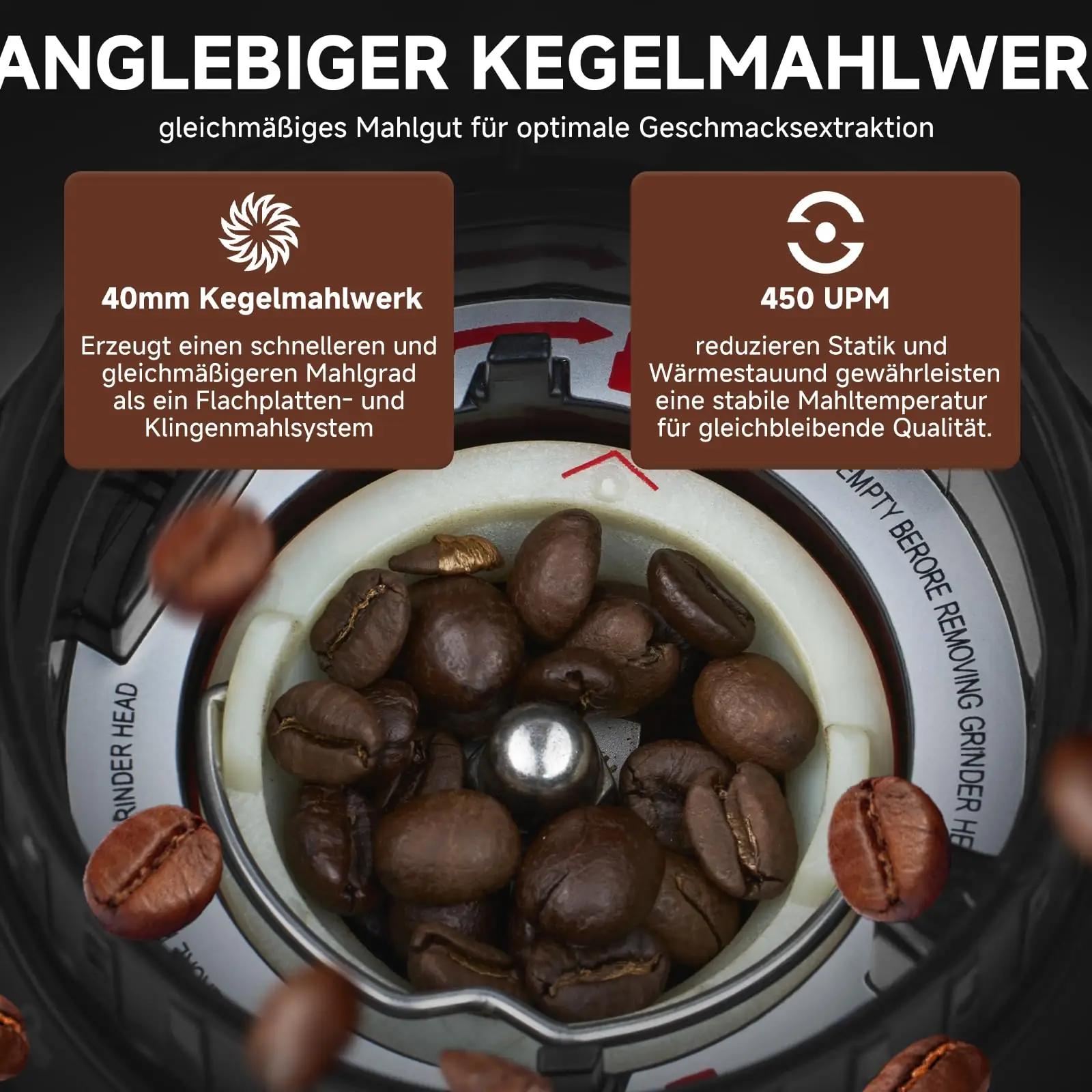 AMZCHEF roostevaba kohviveski – elektrilised koonilised veski – pakend ja tarvikud