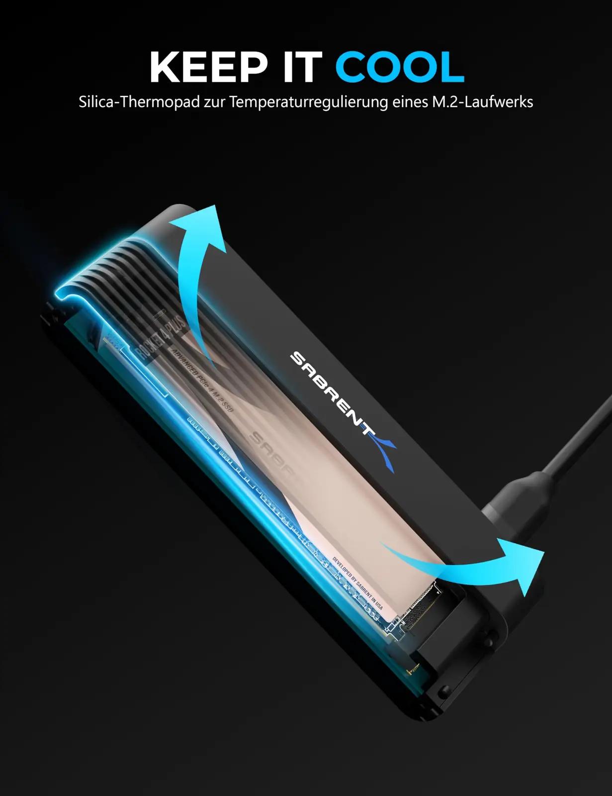 SABRENT vastupidav ABS-korpus SSD/HDD adapter kiireks ühenduseks – pilt 6